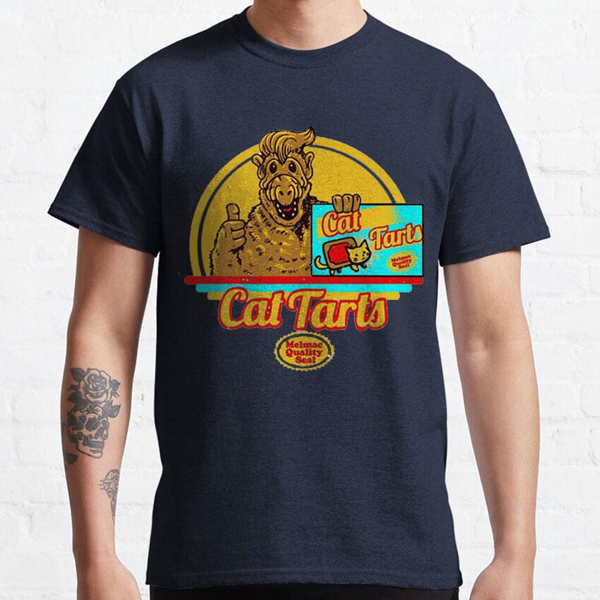 CAT TARTS Funny 80s Cartoon Graphic T Shirts 90s Retro Style ALF Character TV Show Adult Clothing 100% Cotton All Size S-6XL