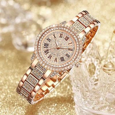Diamond Women Watches Gold Watch Ladies Wrist Watches Luxury Brand Rhinestone Womens Bracelet Watches Female Fashion Design Watches
