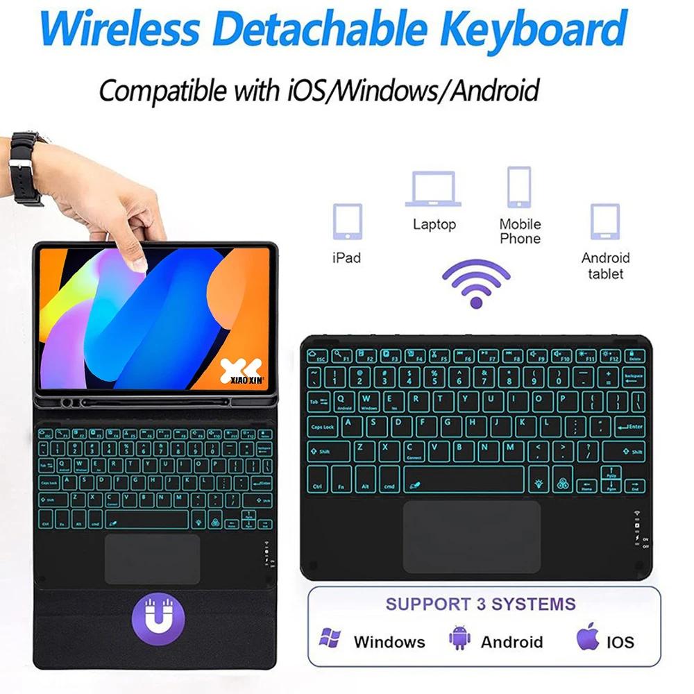 Case for Xiaoxin Pad 11 in 2026/2026,Bluetooth Keyboard cover for Lenovo Tab M11 11inch,for Lenovo Idea Tab 11 Smart Stand Cover