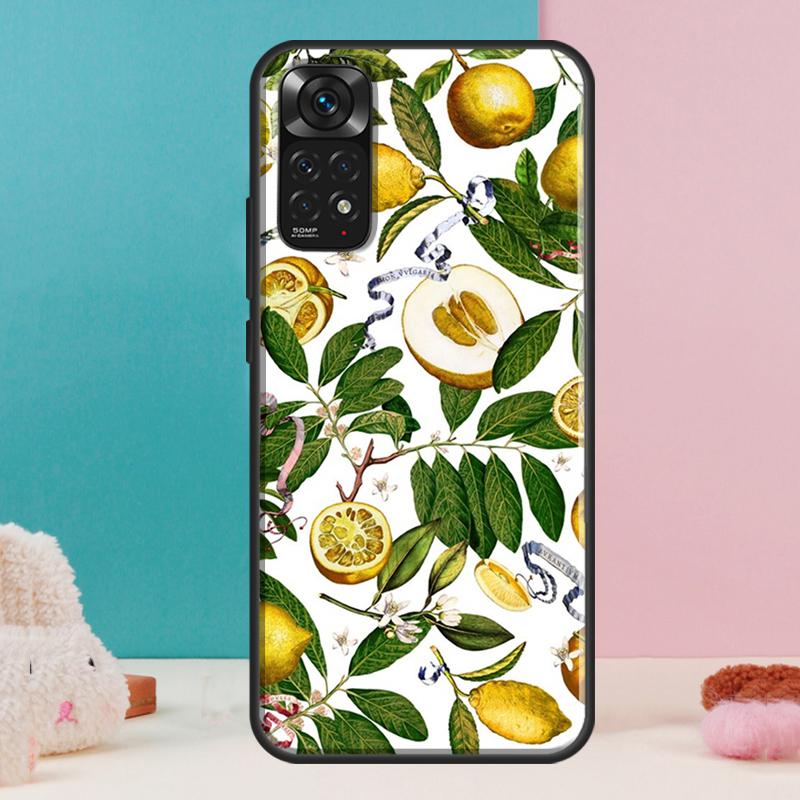Tropical Summer Fruit Lemon Case For Xiaomi Redmi Note 14 13 Pro 12 11 9 10 9S 10S 11S 12S Redmi 14C 13C 10C 12C Cover