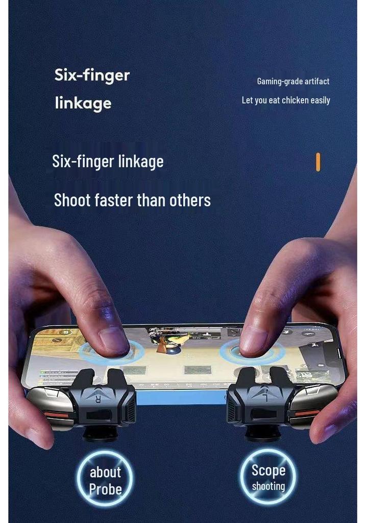 Delta Action 5: 2026 Upgrade Sechs-Finger Sensitiver Kontinuierlicher Tipp-Controller für PUBG Android Mobil