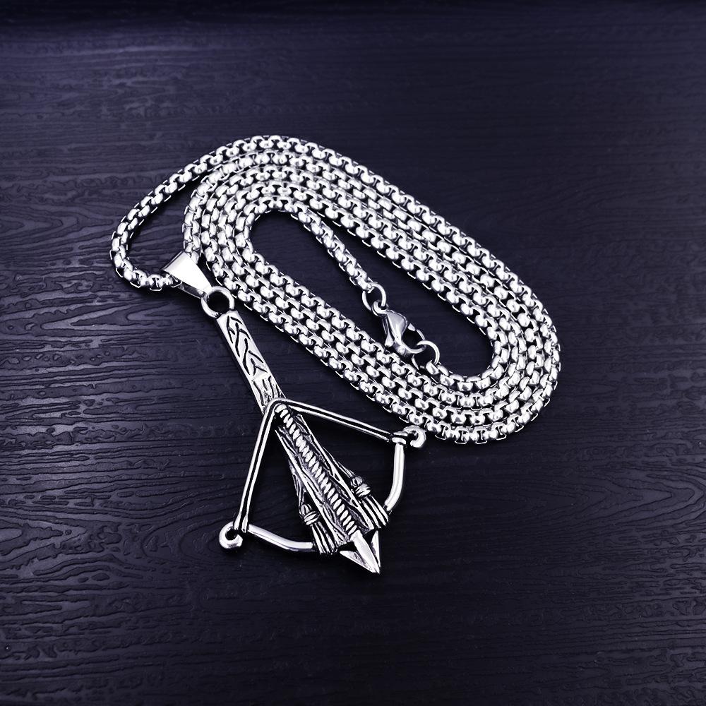 Necklace Hip Hop Anchor Bow and Arrow Fashion Retro Unisex Pendant