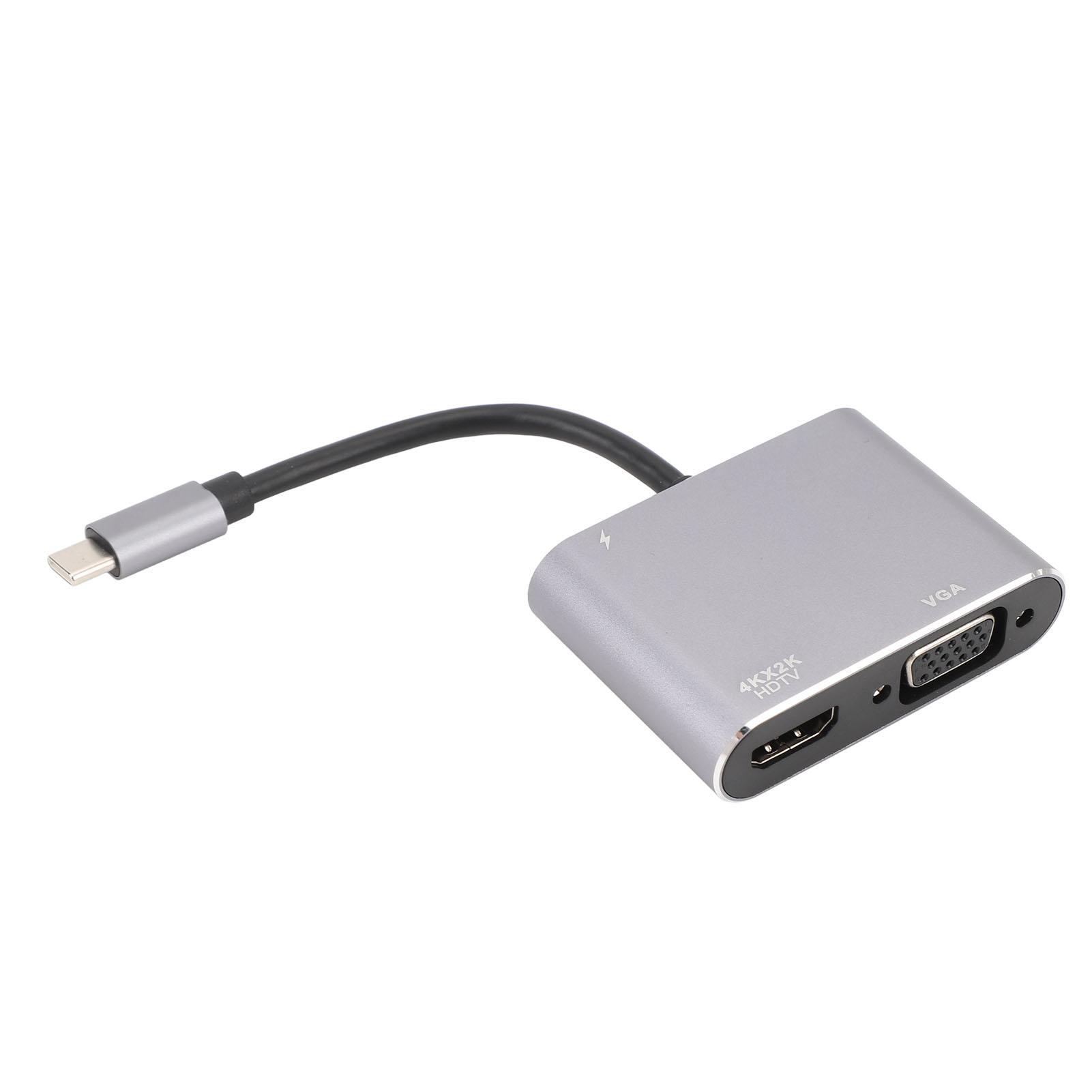 

Адаптер Type C на VGA USB3.0 PD HD Мультимедийный интерфейс Подключи и работай Быстрая зарядка 4K Видео