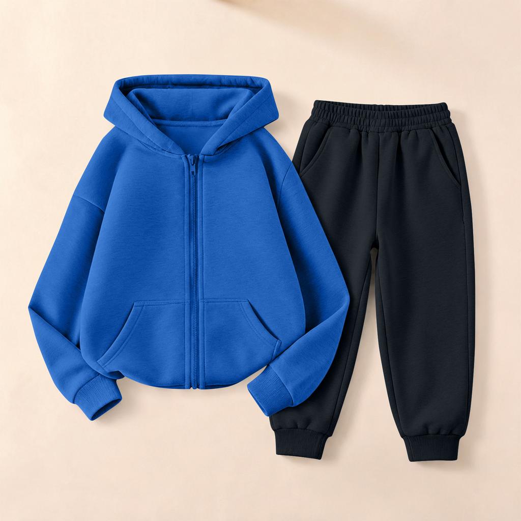Unisex Kids Hoodie and Sweatpants Set, Casual Athletic Tracksuit for Boys Girls