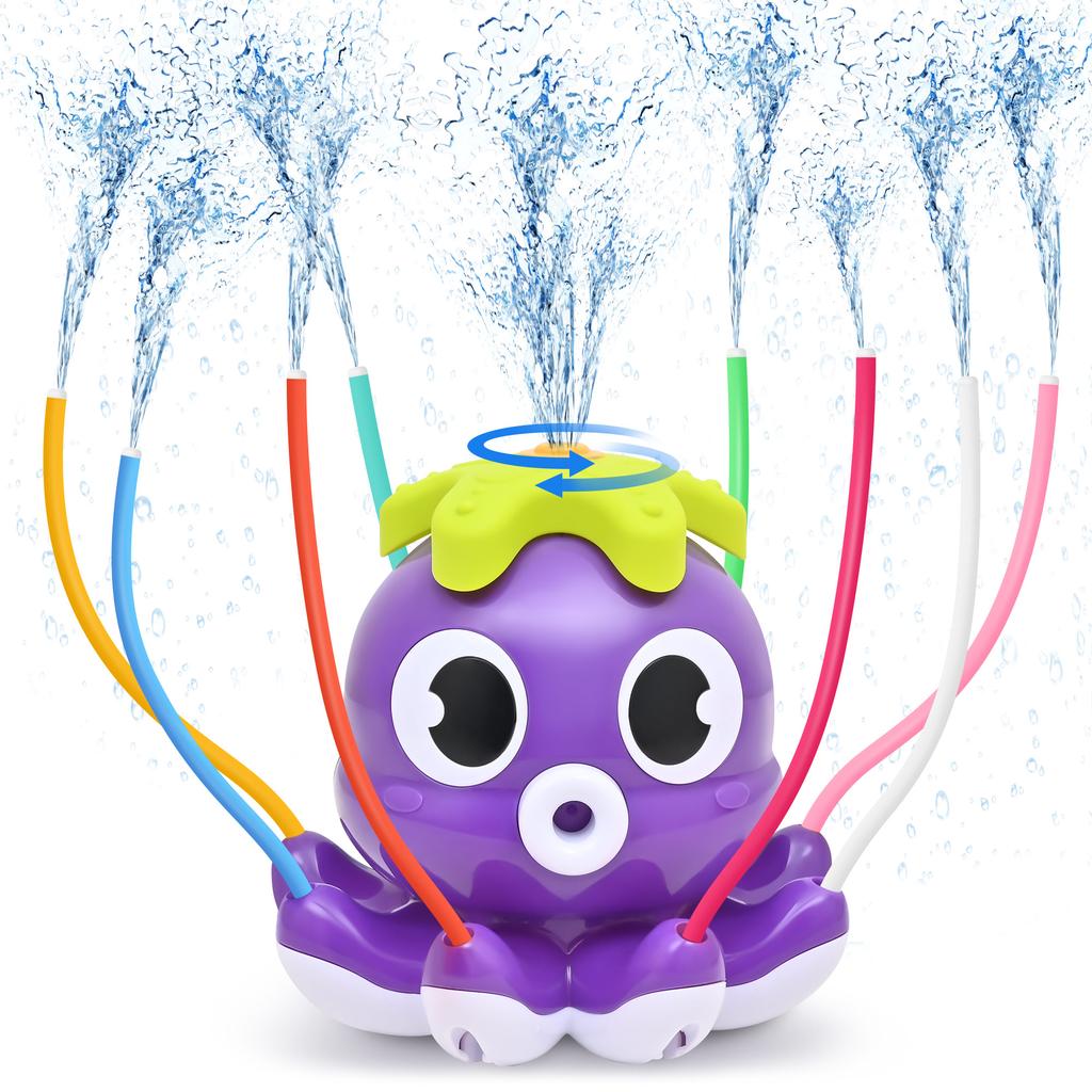 Space Rocket Octopus Sprinkler Water Toy Automatic Rotation Fun Spray Water Children's Water Playing Outdoor Toys