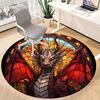 1pc Stained Glass Dragon Office Round Area Rug, Under Office Chairs Bedroom Living Room Home Decor, Room Deco, Available in Various Sizes