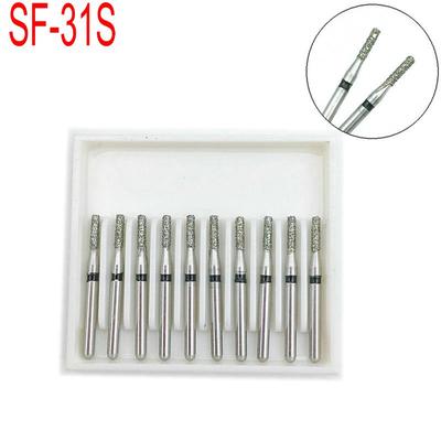 10 pz/scatola Frese Diamantate Dentali Punte Trapano Frese Dentali Dia-burs per Manipoli ad Alta Velocità Super Grossolane Materiali Odontoiatrici SF-31S