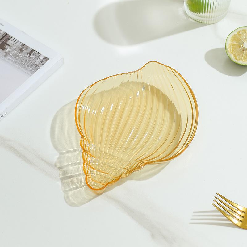 

Тарелки для хранения сухофруктов Прозрачные тарелки для закусок Пластиковые тарелки для косточек Многоцелевые тарелки Фруктовые тарелки Тортовые тарелки Conch жёлтый