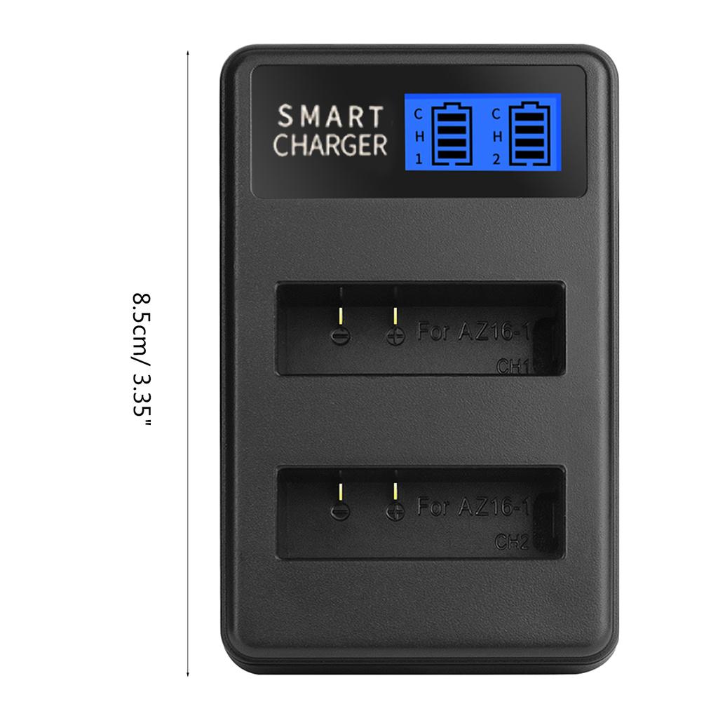 AZ16-1 LCD Universal Battery Double Rechargeable Batteries Charger for XiaoYi YI 4K YI 4K+ YI Lite Action Camera