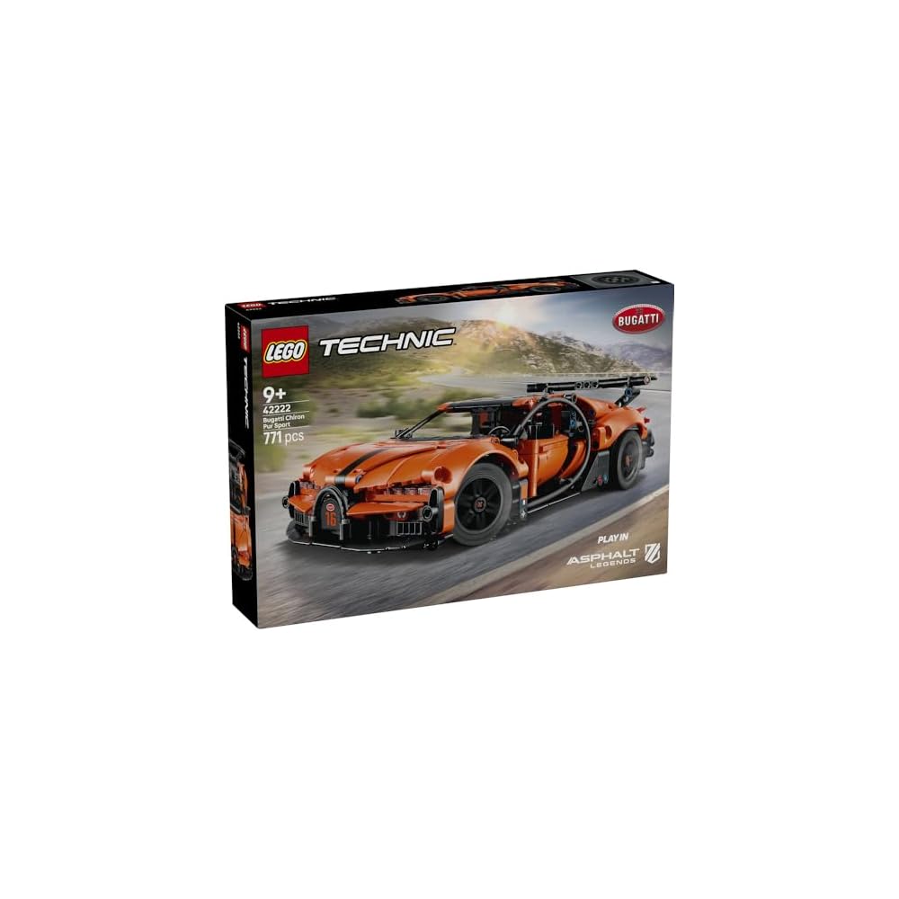 LEGO Technic Bugatti Chiron Pur Sport Toy Building Set 9-11 Years Old Kids Vehicle Model 42222