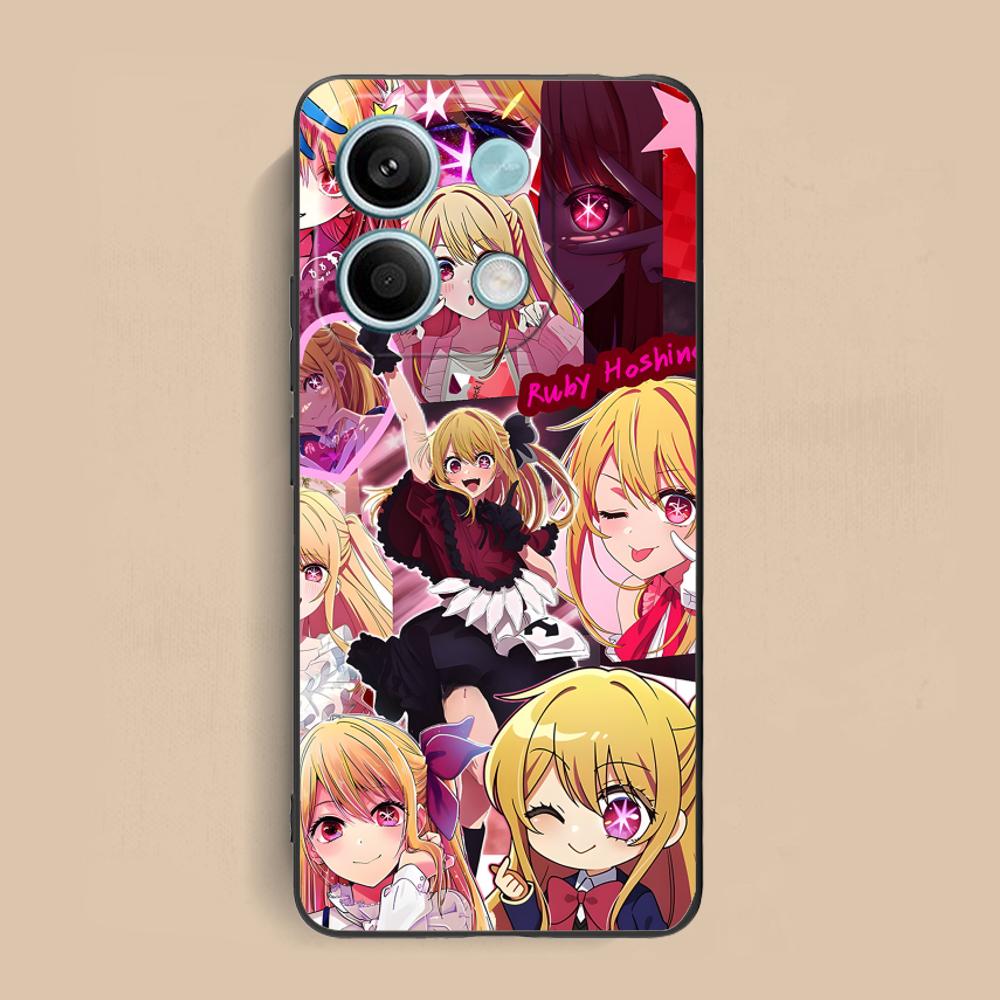 Oshinoko Hoshino Ruby Phone Case for Xiaomi Redmi 15 14 13 12 A5 3 2 1 C Plus 4G 5G Colorful Printing Cover Pretty Smartphone