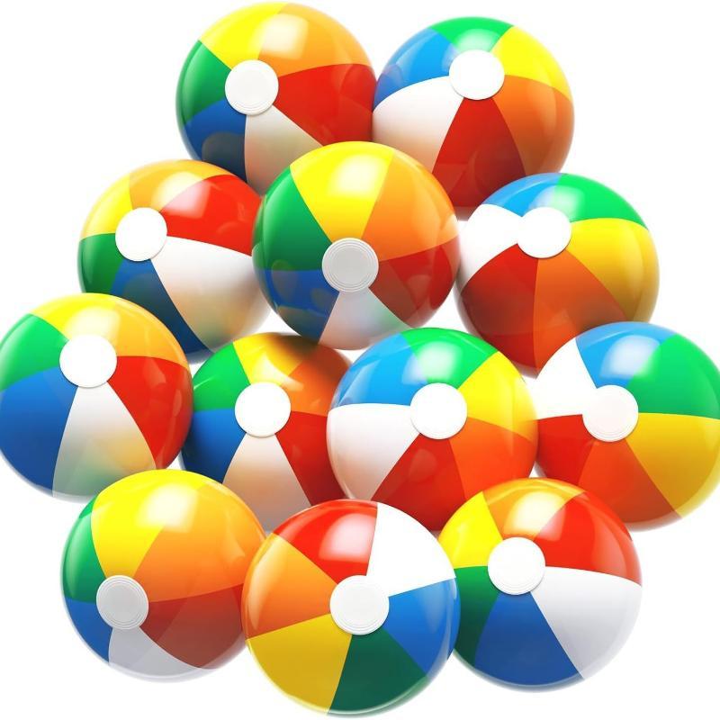 Rainbow Inflatable Beach Balls Durable Leakproof Lightweight For Pool Beach Summer Outdoor Water Games
