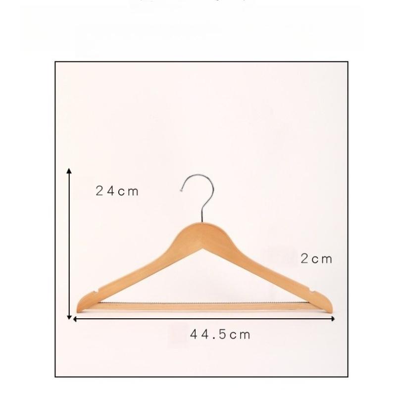 Wooden Hangers 5pcs Solid Wood Coat Hanger Heavy Duty, Smooth Finish High-Grade Wooden Clothes Hanger with Non Slip Pant Bar, 360° Swivel Hook