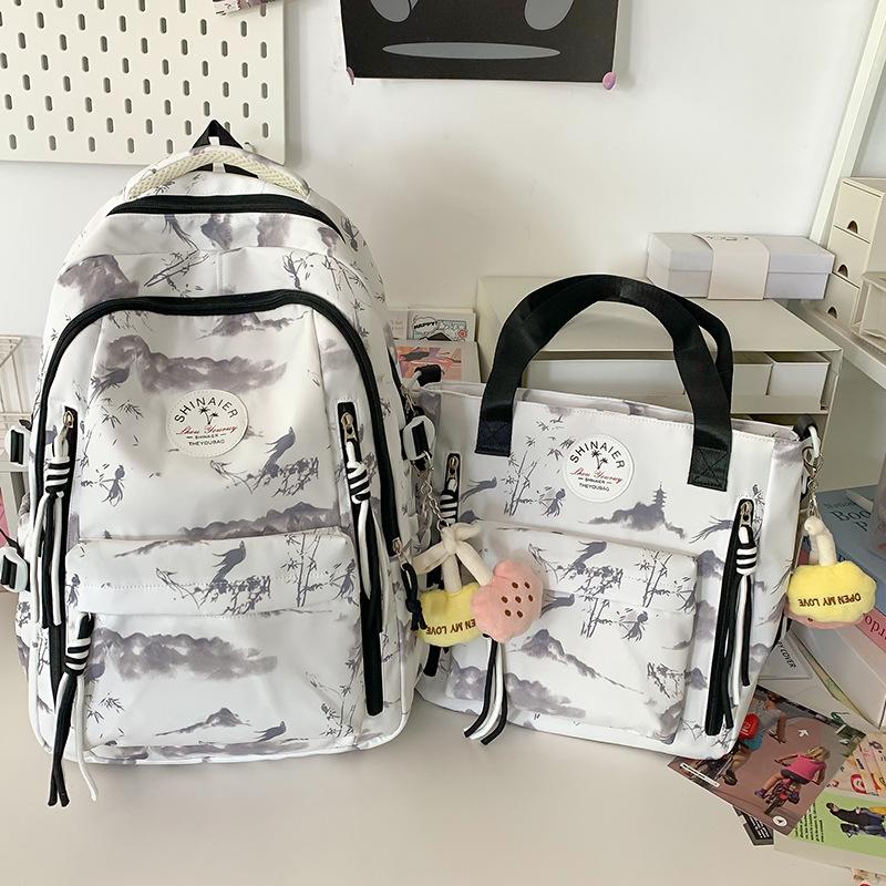 Children's schoolbag Elementary school student Junior high school girl college student Printed backpack