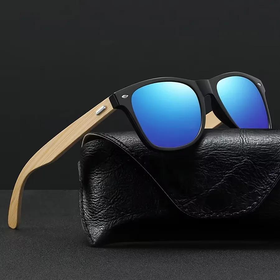 Plastics Wood Bamboo Polarized Sunglasses Men Women Classic Fashion UV400 Vintage Driving Sun Glasses Black Fishing Eyewear