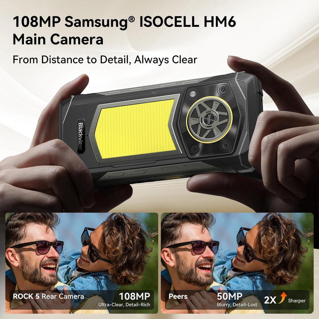 Blackview ROCK 5 Outdoor Smartphone 48GB+256GB 6,78" Android 16 Handy NFC 108MP Telephone