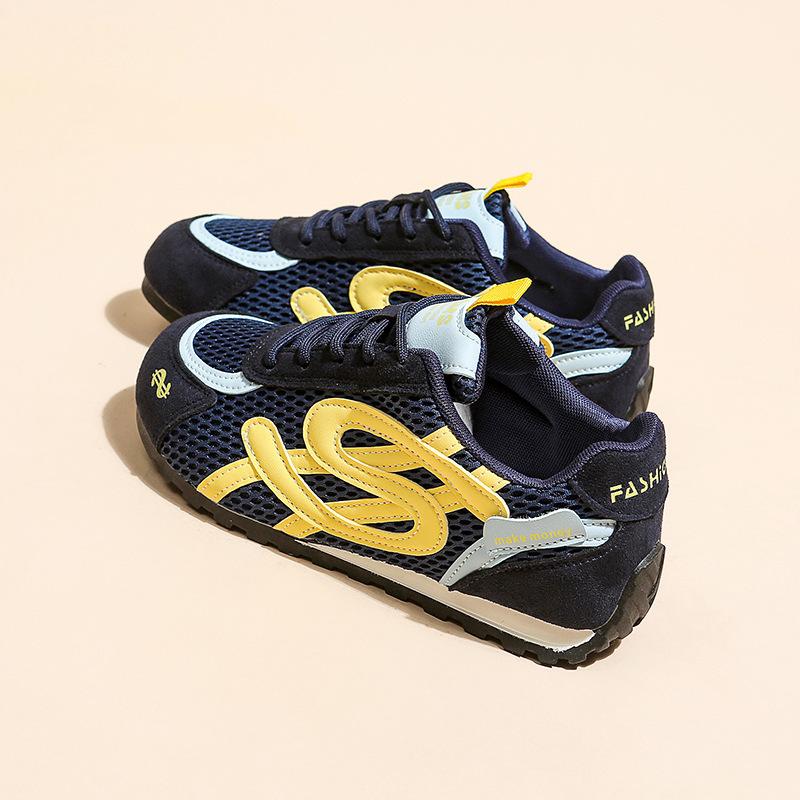 2025 autumn new thick-soled Forrest Gump shoes women's black popular mesh sports jogging shoes casual moral training dad shoes