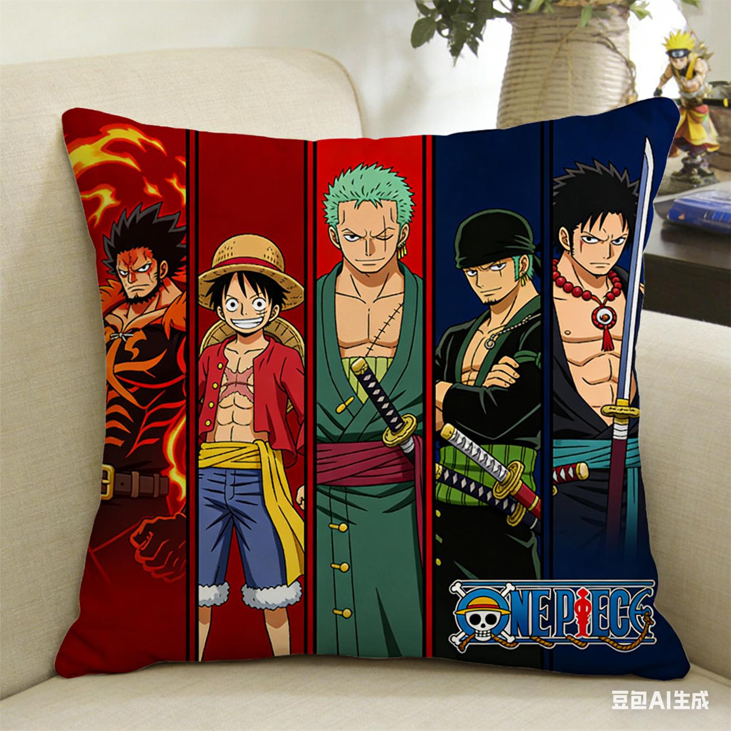 

Наволочка с принтом персонажа из аниме One Piece, любимого фанатами. Декоративная наволочка для спальни, гостиной и энтузиастов аниме 45x45cm