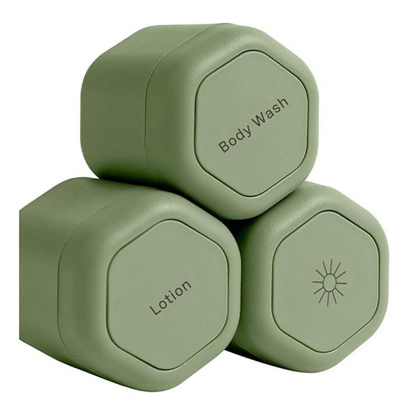 

3 шт. Портативный магнитный дозатор для косметики, дорожный контейнер для хранения, магнитный штабелируемый флакон-дозатор для крема для лица, солнцезащитного крема, органайзер светло-зеленый