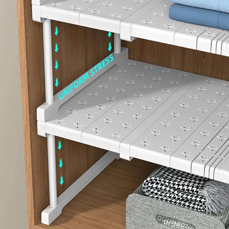 Schrankregal, Kleiderschrank-Organizer, stapelbare Regale, Kleideraufbewahrungsregal, teleskopische, stanzfreie, verstellbare Kleiderschrank-Trennwand