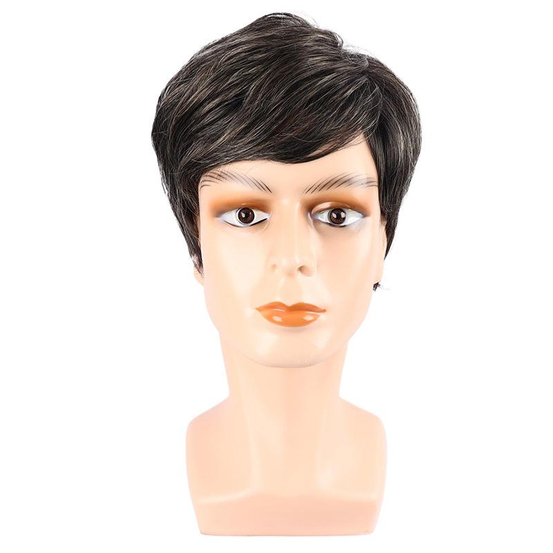 Men's Short Straight Side Part Synthetic Wig (7026A-4M#) High-Temp Fiber Natural Breathable for Daily & Casual Use, Ready to Ship