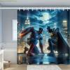 Superhero Shower Curtain - Polyester, Machine Washable with Hooks, Themed Bathroom Decoration for Fans, Curtains for Bathroom