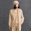 Women's V-neck Cashmere Sweater - 2026 Autumn/Winter, Gentle Style, Loose, Slimming, Thick Base Layer Pullover.