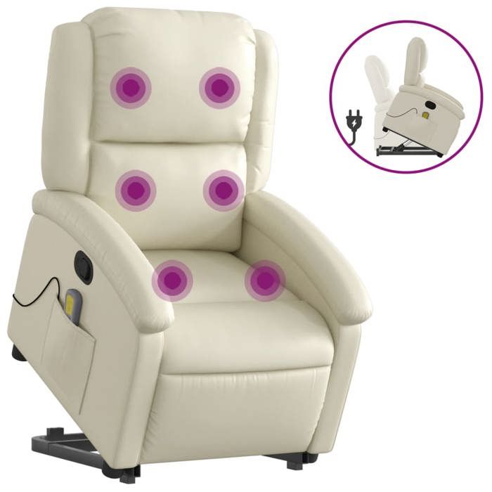 VidaXL Reclining Massage Armchair, Relaxation Chair with Adjustable Backrest and Footrest, Salon Seat, Modern, 3204234