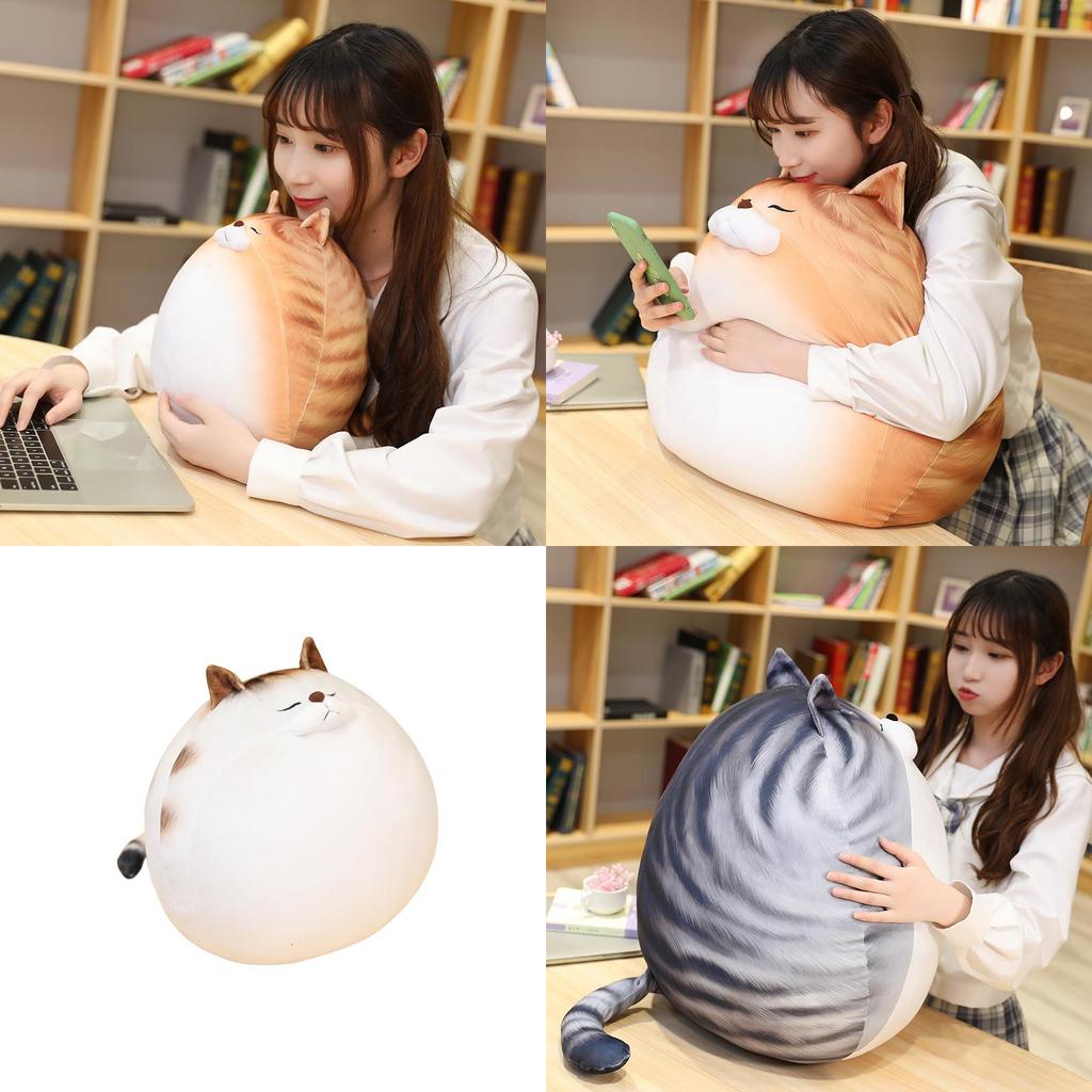 Big Huggable Cat Plushie For Bedtime Cuddles With Realistic Design And Smooth Stitching