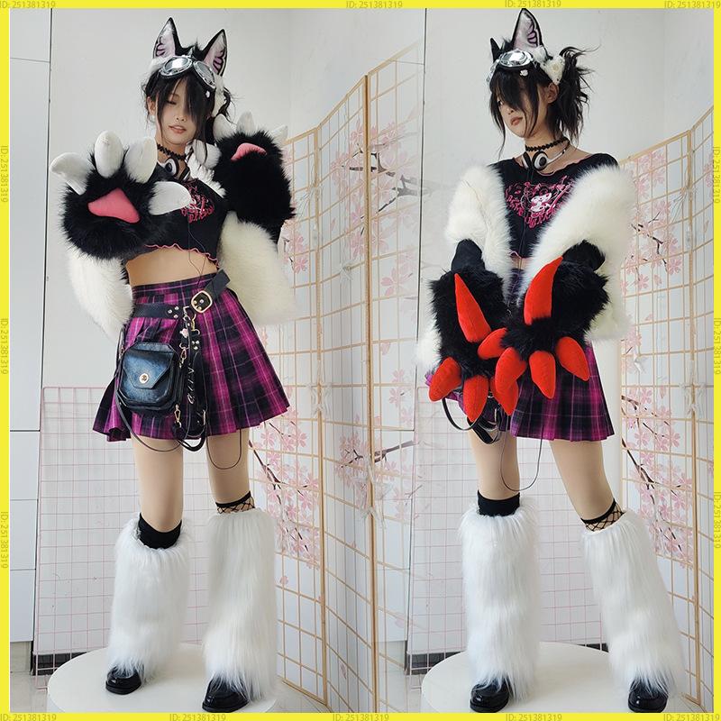 Handmade Fursuit Dragon Claw Gloves Soft Plush Furry Material Cartoon Animal Paw Props For Anime Exhibition Cosplay Lovely Cute