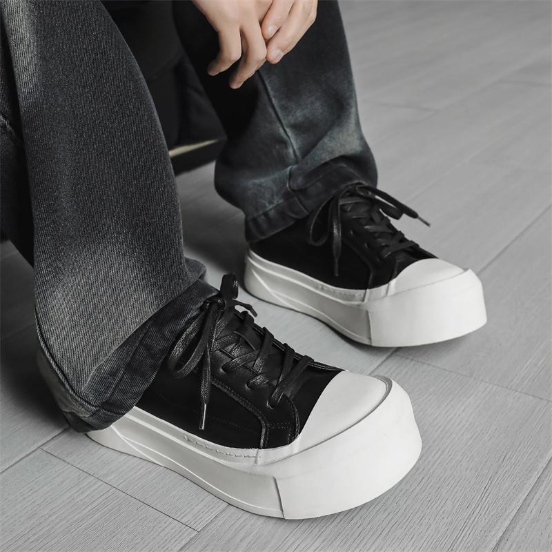 2026 New Versatile Thick Sole Comfortable Height Increasing Trend Fashionable Breathable Niche Low Top Board Shoes for Men