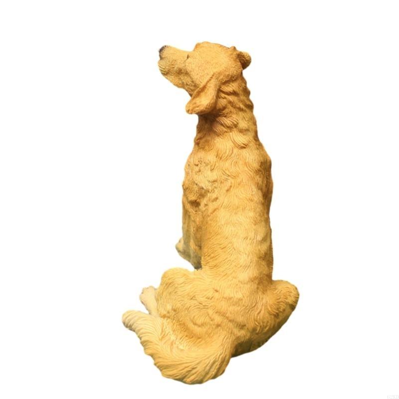 62KD Animal Plastic Golden Retrievers Home Ornament DIY Realistic Artificial Hand Paint Adult Collection Craft Backyard Toy