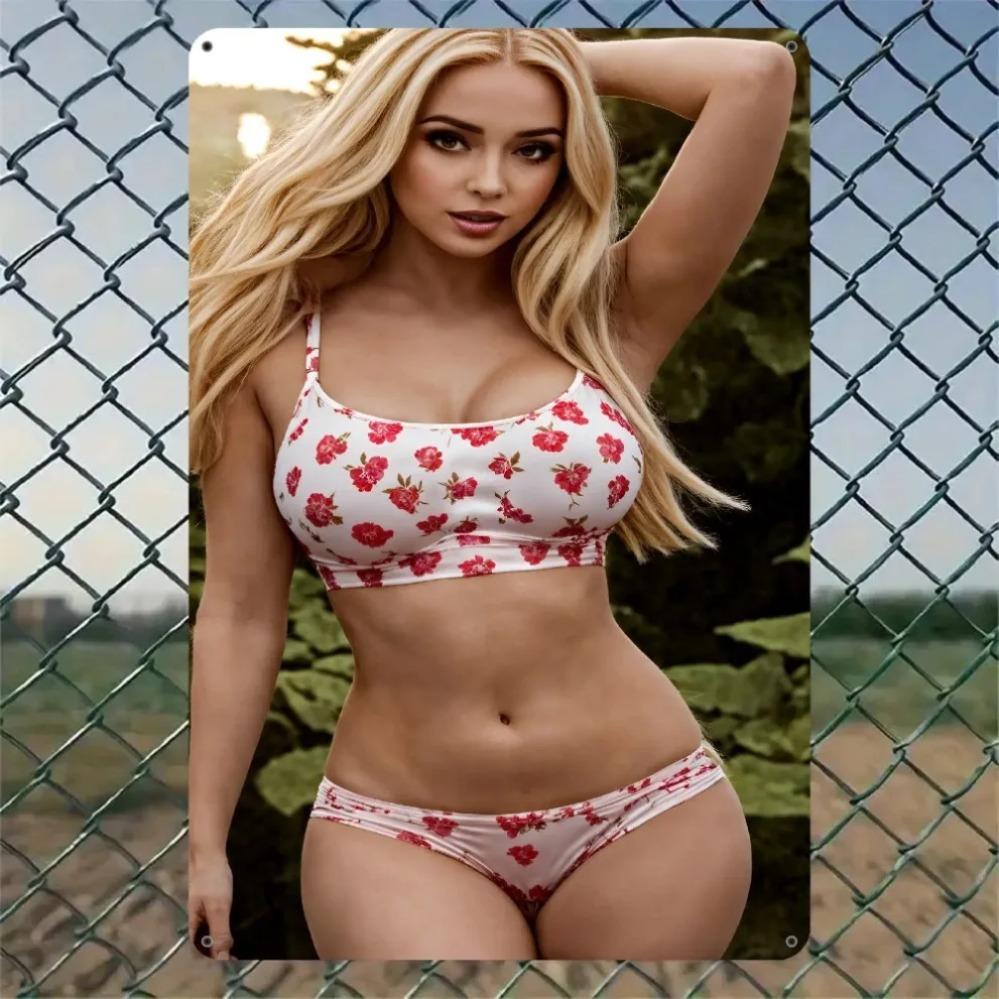 

Винтажный металлический настенный декор Знак средневековой дамы Декор для дома бара 8x12 дюймов 20x30cm белый