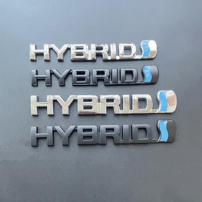 3D Metal HYBRID Logo Side Fender Rear Trunk Emblem Badge Car Sticker Decals For Prius Camry Crown Auris Rav4s TRD
