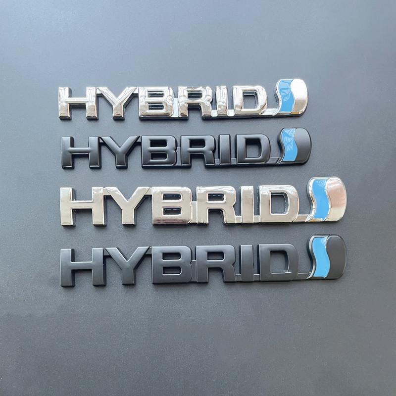 HAX1 3D Metal HYBRID Logo Side Fender Rear Trunk Emblem Badge Car Sticker Decals For Toyota Prius Camry Crown Auris Rav4s TRD