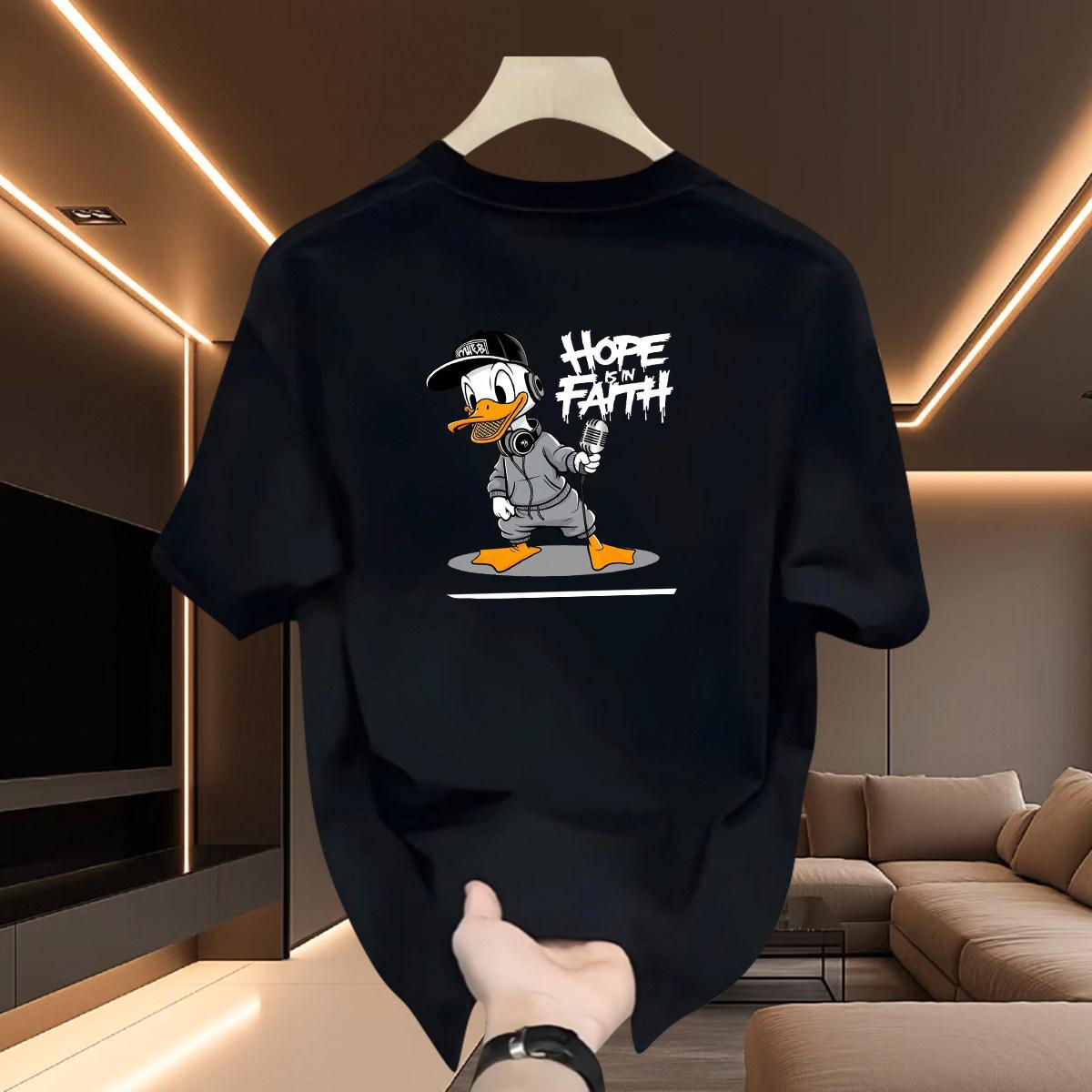 Cross-Border Exclusive Explosive Goods, Good Goods 100% Pure Cotton Men S Short-Sleeved T-Shirt, Top Loose Trend T-Shirt S