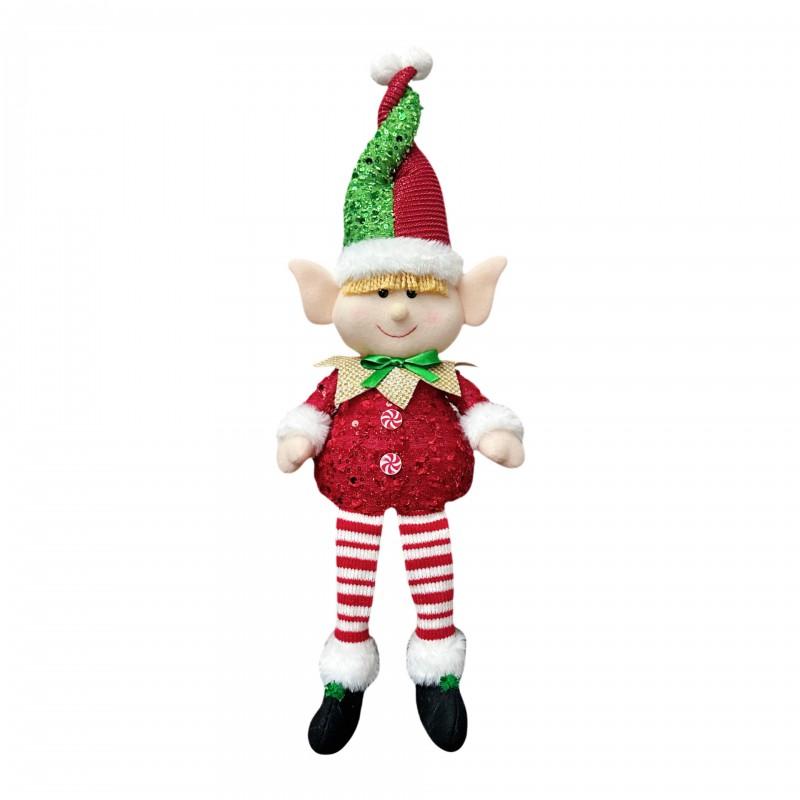 LED Lighted Sitting Elf Figurine Christmas Decor Home Party Ornament Modern Minimalist Style