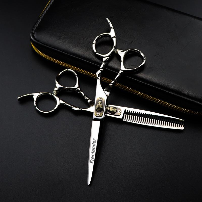 6.0" God Walker Crocodile Handle Wolf Head Hairdressing Scissors: Straight, Thinning, Bang Shears.