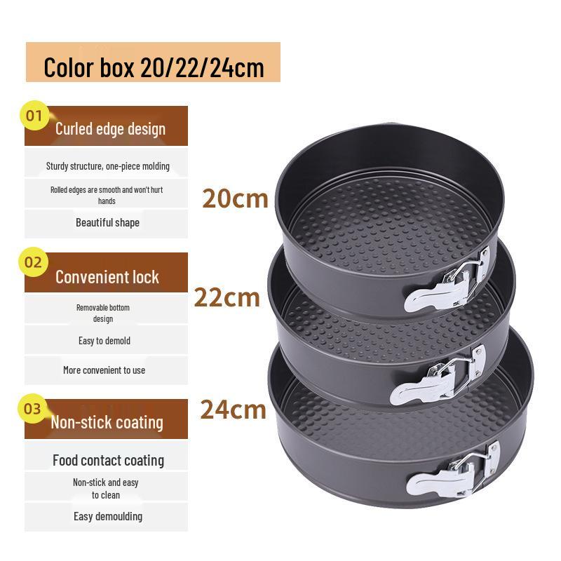 Nieprzywierająca Forma do Ciasta w Kształcie Serca, Okrągła i Kwadratowa z Wyjmowanym Dnem i Klamrą