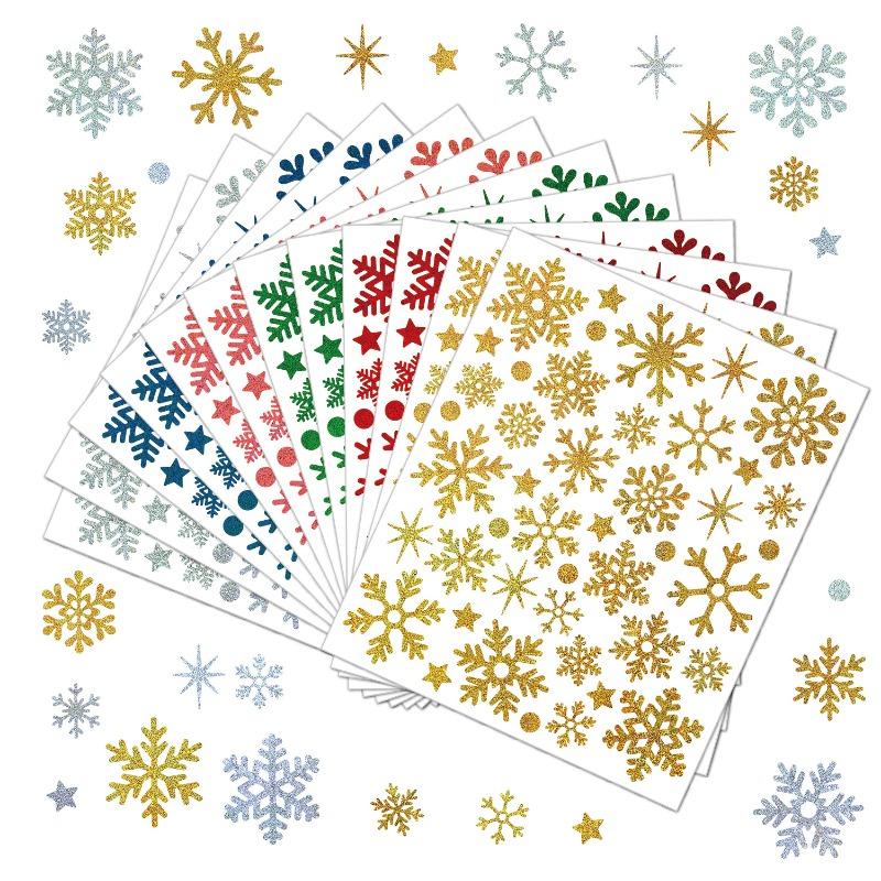 Happy New Year Christmas Wall Winter Snowflake Window Glass Stickers Merry Christmas Decors