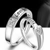 1 paio di anelli di coppia romantici impostati per sempre amore zircone stella cuore anelli di puzzle per donna uomo 2022 gioielli da sposa con fascino ridimensionabile