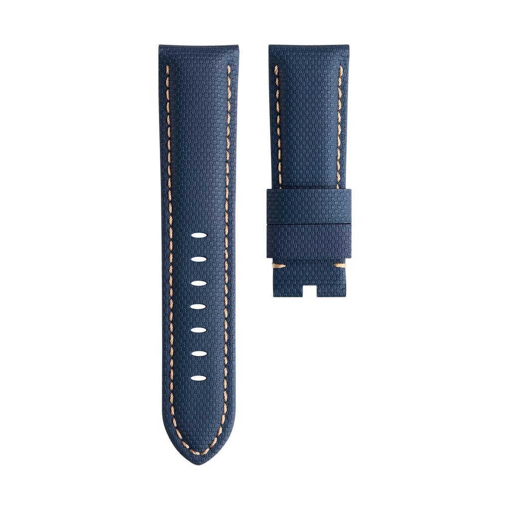 22mm 24mm 26mm Nylon Gewebtes Muster Fluorkautschuk FKM Kautschuk Mit Rückseite Leder Uhrenarmband Für Panerai Armband Uhrenarmbänder PAM441/111
