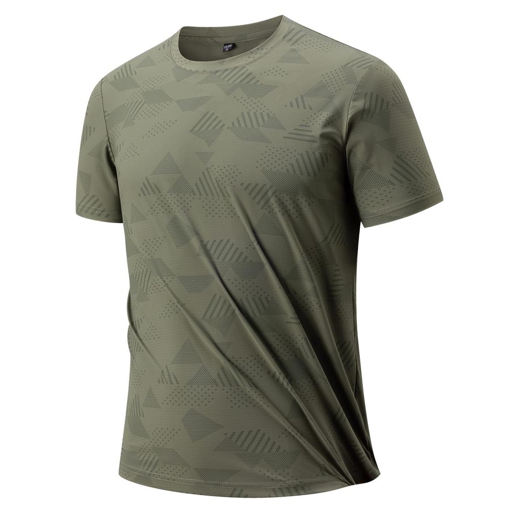 T-shirt Men's Ice Silk Short-sleeved Men's T-shirt Men's Ice Silk Men's Real Ice Silk Sports Short-sleeved Quick-drying Fitness Short-sleeved T-shirt