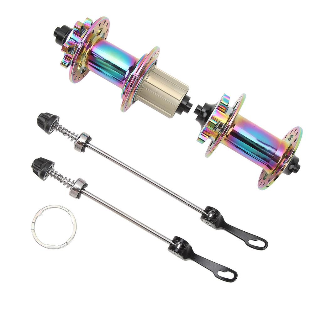 2PCS Bike Hub Aluminum Alloy 32 Holes 120 Click 6 Claw Disc Brake Hub Set with Quick Release Lever for Mountain Bike
