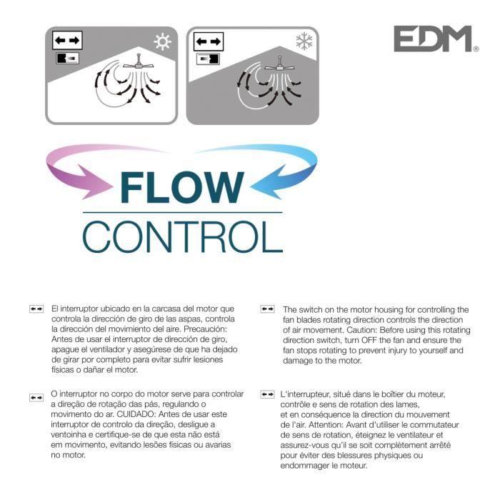 VENTILADOR TECHO Ø132CM LUZ Y MANDO CROMO