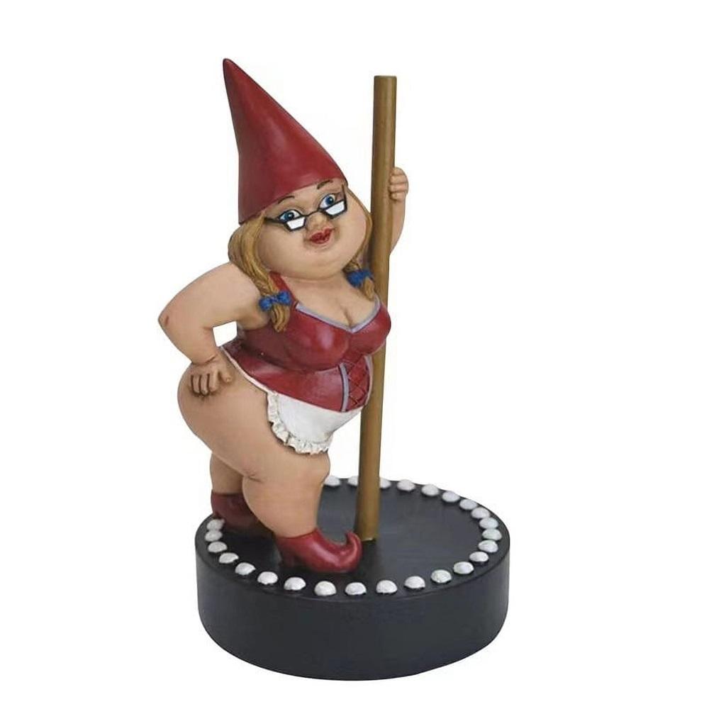 Garden Pole Dance Dwarf Resin Dwarf Statue Outdoor Decorative Sculpture Ornament Home Decor