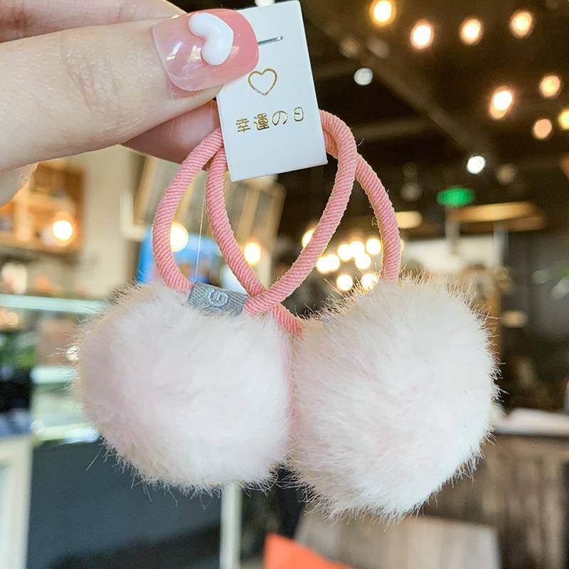 

2 шт./набор Милые конфетные цвета Помпоны Резинки для волос для детей Эластичные резинки-помпоны для волос Девочки Плюшевые скранчи Детские повязки на голову Головной убор