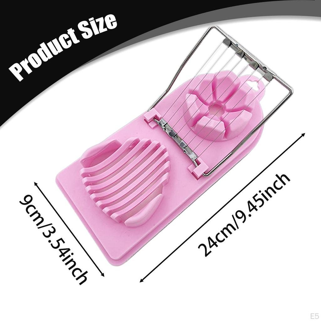 Egg Slicer Cutter Multifunctional 2 Slice Modes Easy Cleaning Strawberry for Hard Boiled