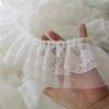 Cheap Promotion 8cm Wide Black And White Mesh Sequin Tulle Embroidery Double Laminated Wrinkle Lace Trim Applique Fabric Ribbon