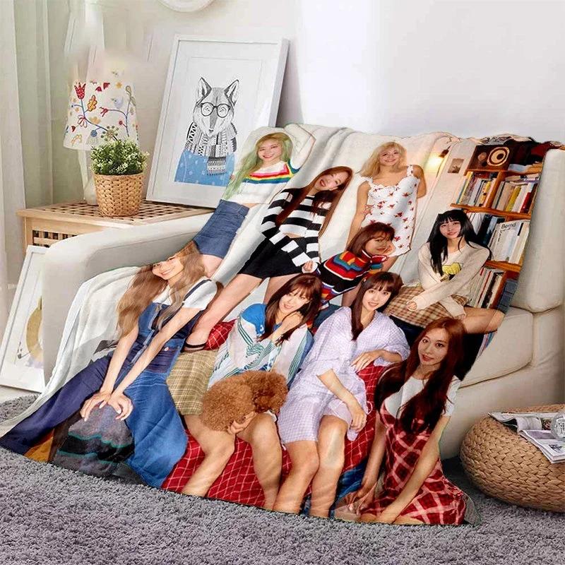 Coperta Kpop Twice Gruppo di Ragazze Moda Stampata Coperta in Flanella Regalo Divano Ufficio Letto Coperta Calda Camera da Letto Ragazze Copriletto